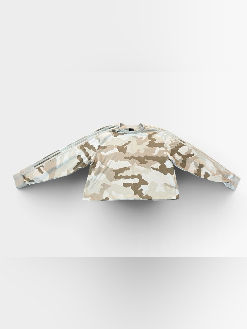 adidas Women’s Beige Camo Crewneck Sweatshirt